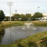 fountain in a small pond