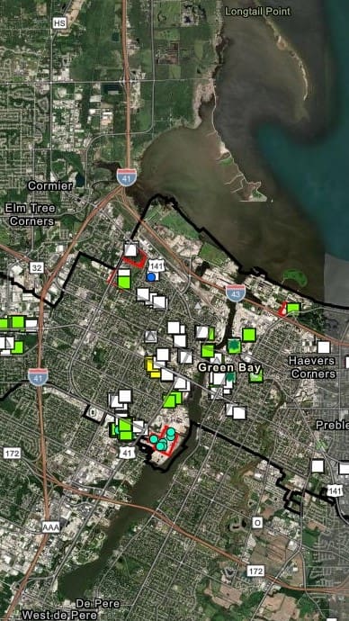 GIS map of green bay wisconsin