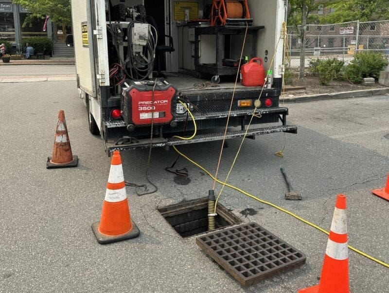 inspecting underground pipes
