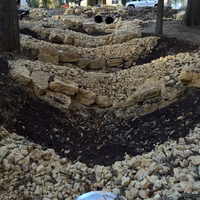 regenerative stormwater conveyance steps