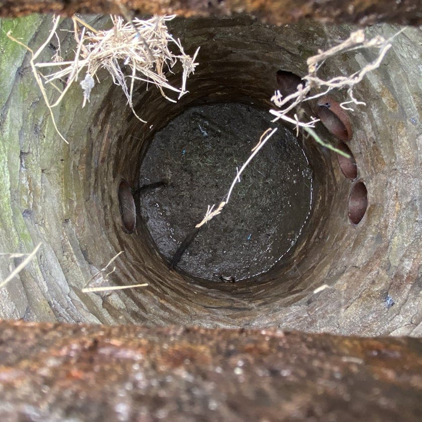 inside of a sewer pipe