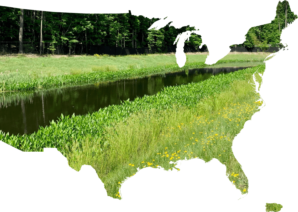 united states map with grass and water photograph