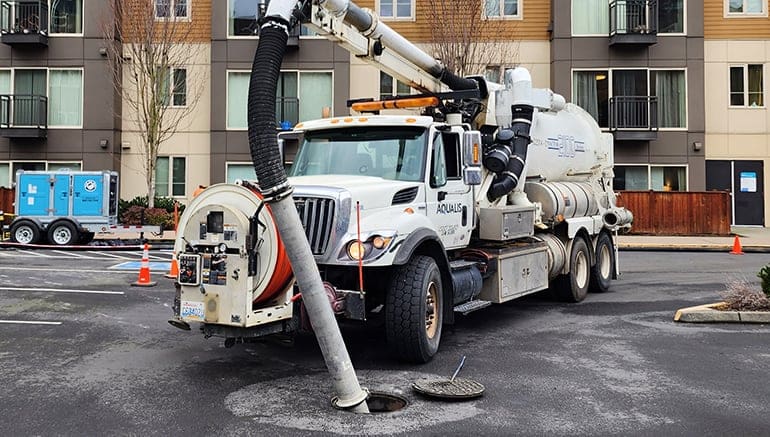 stormwater maintenance vacuuming truck