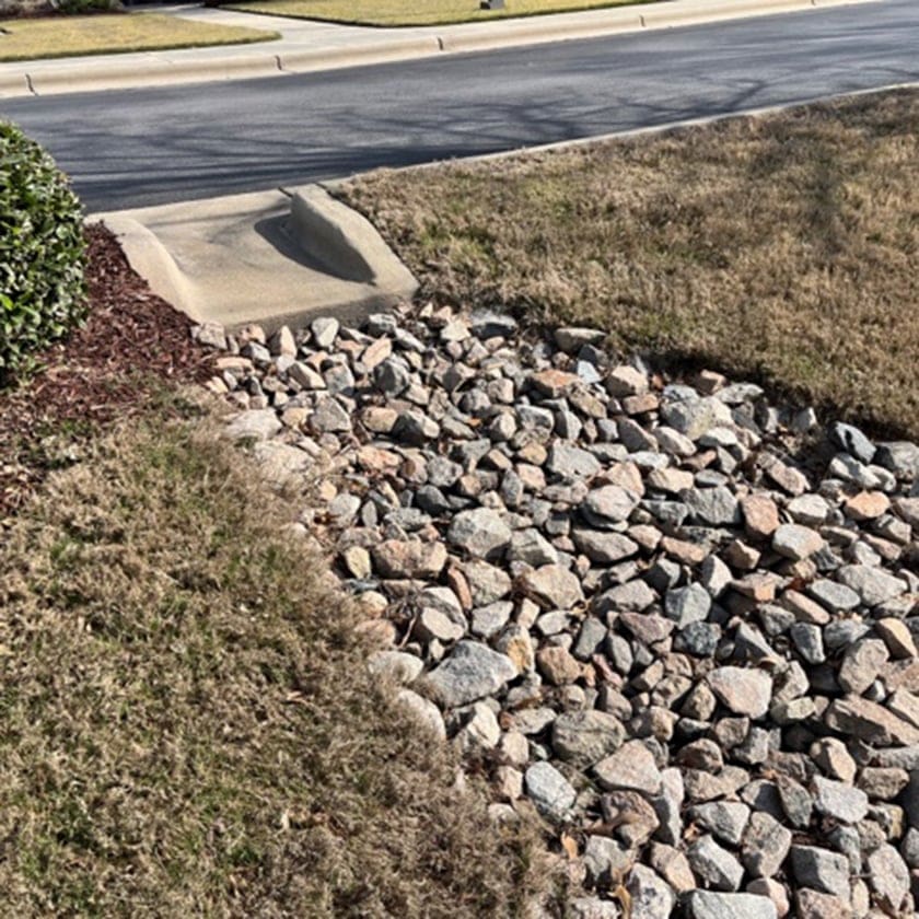 rip rap beside the side of a road