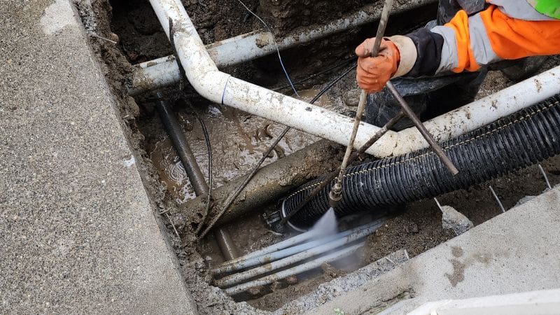 AQUALIS employee hydro-excavating