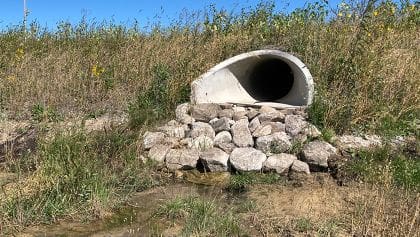 culvert and a riprap
