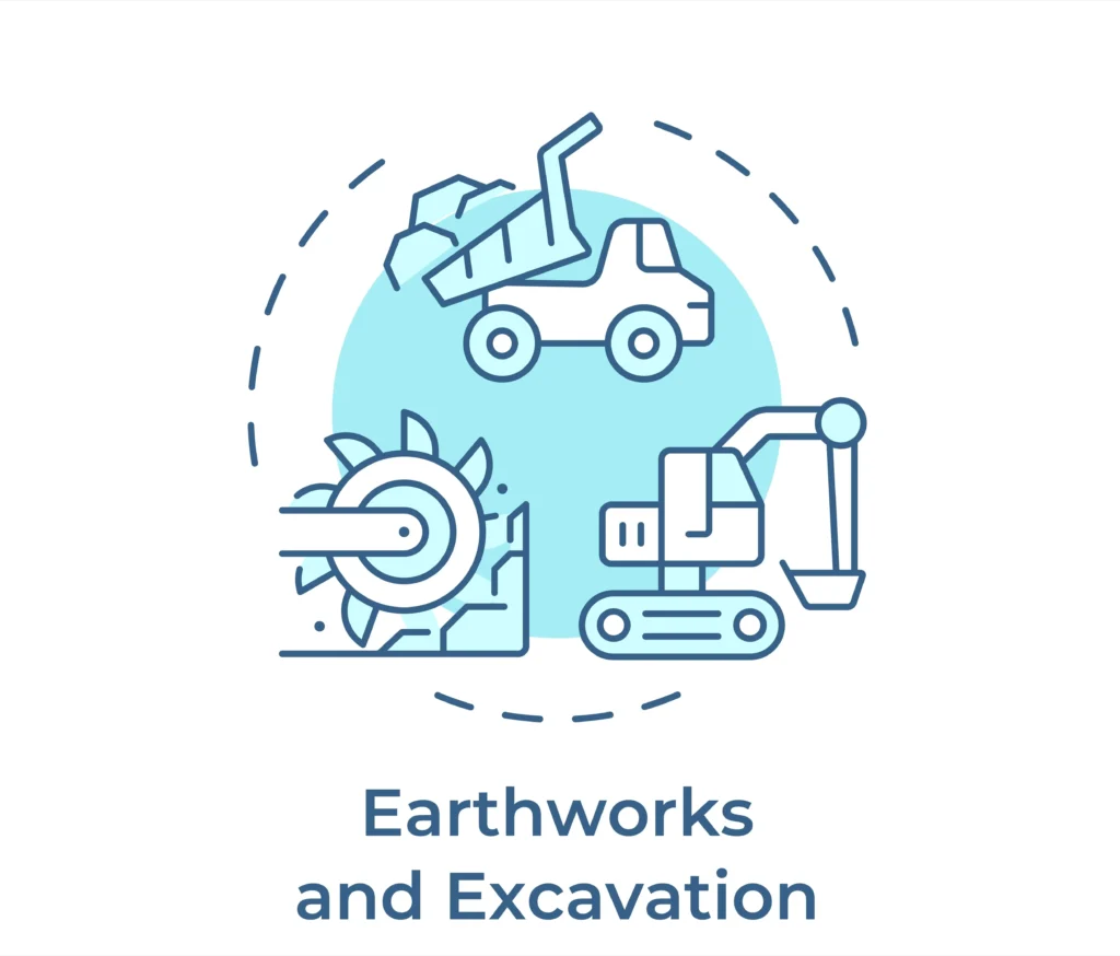 earthworks and excavation icon 