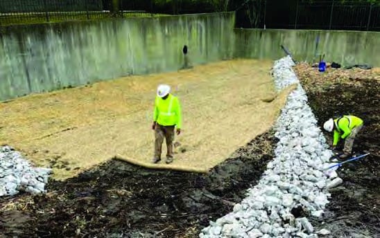 erosion control for a detention pond