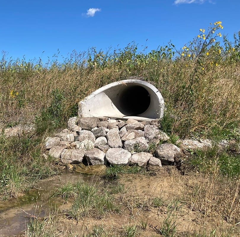 culvert and a riprap