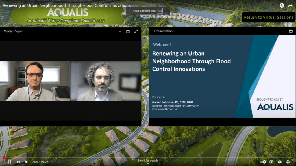 AQUALIS webinar screenshot - renewing an urban neighborhood through flood control innovations
