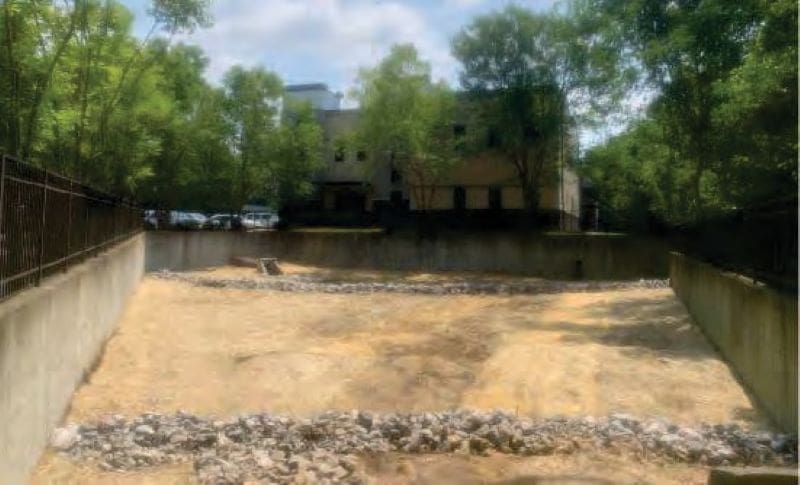 after picture of the detention pond in franklin tn