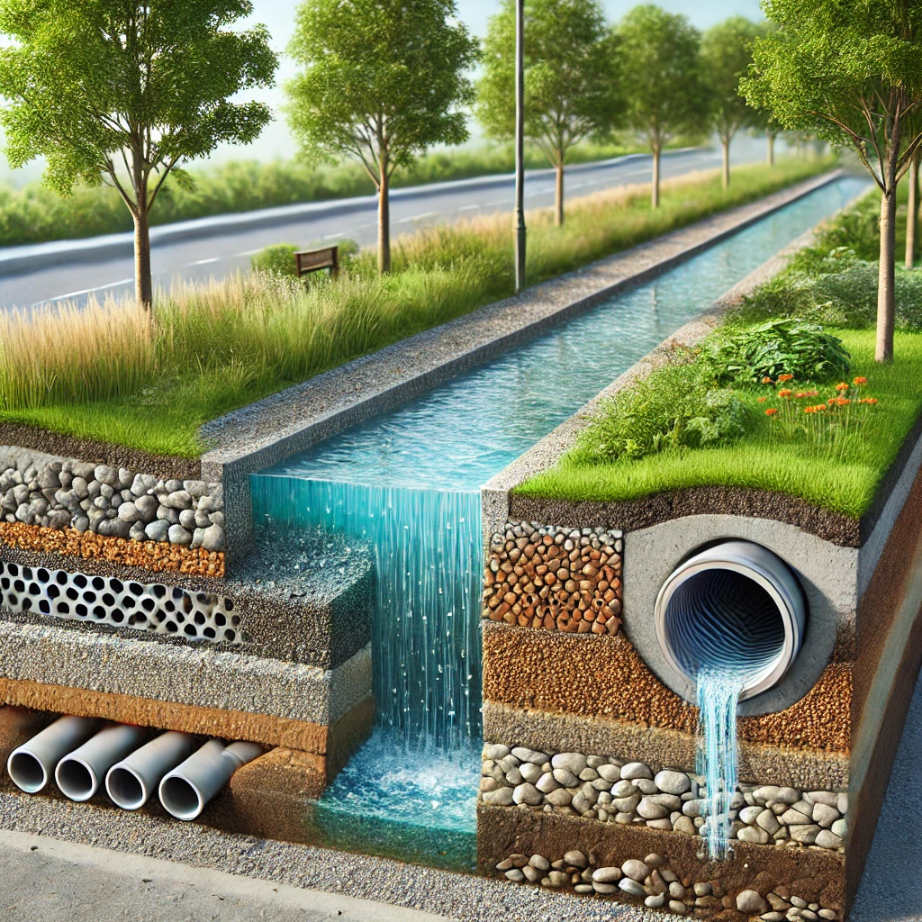 stormwater infiltration system graphic