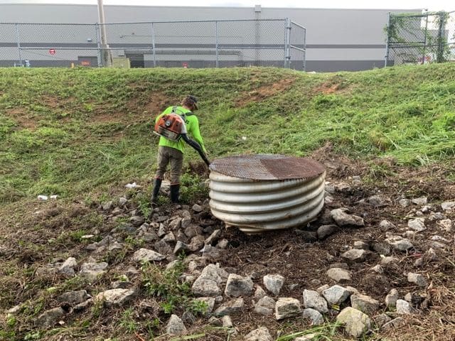 sediment removal from above ground detention basin