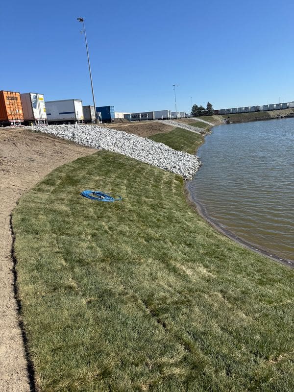 new riprap for a pond