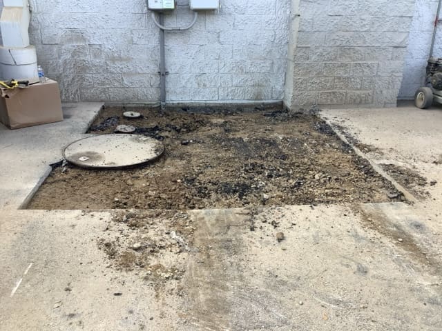 removal of the existing concrete surface