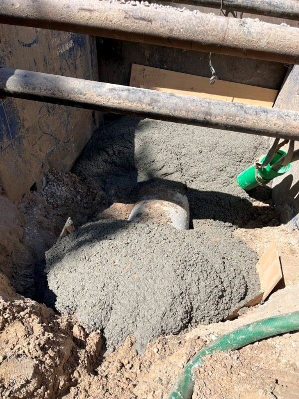 Grouting Around New Pipe